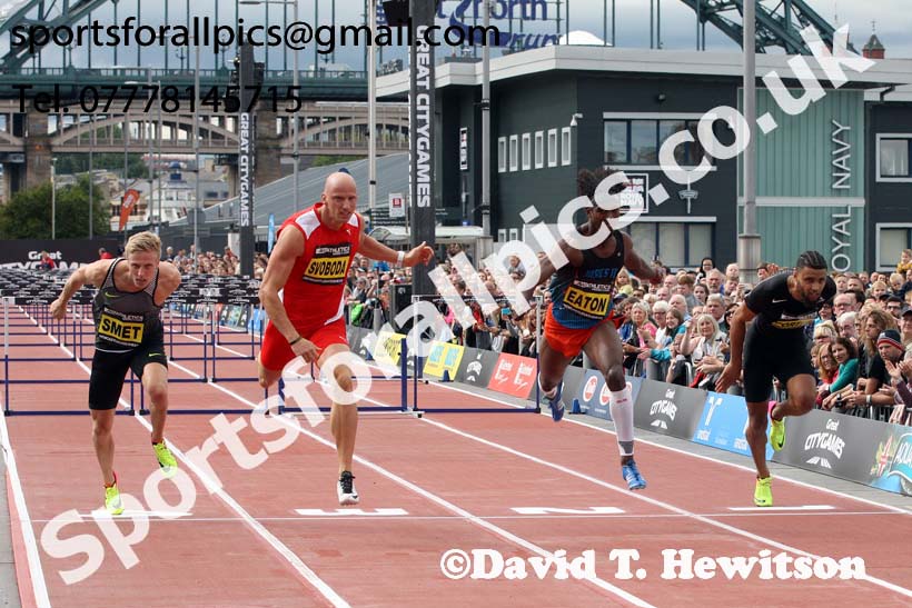 Mens 110 metres hurdles, 2017 Great North CityGames, Gateshead/Newcaste. Photo: David T. Hewitson/Sports for All Pics